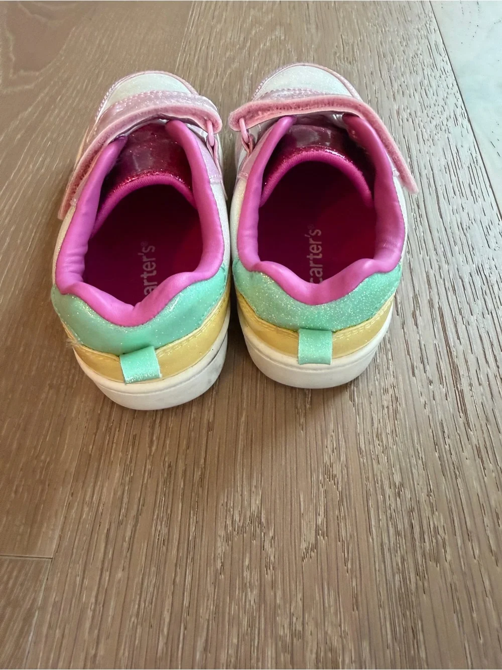Carter’s Girls Glitter Sneakers Pink Rainbow Size 10